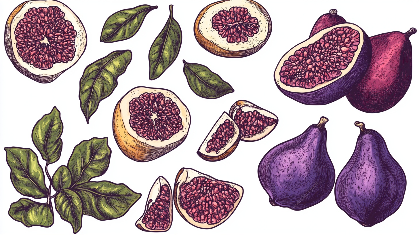 手绘无花果插画