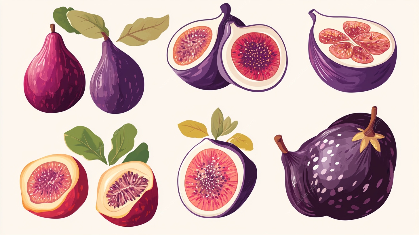 手绘无花果插画集合