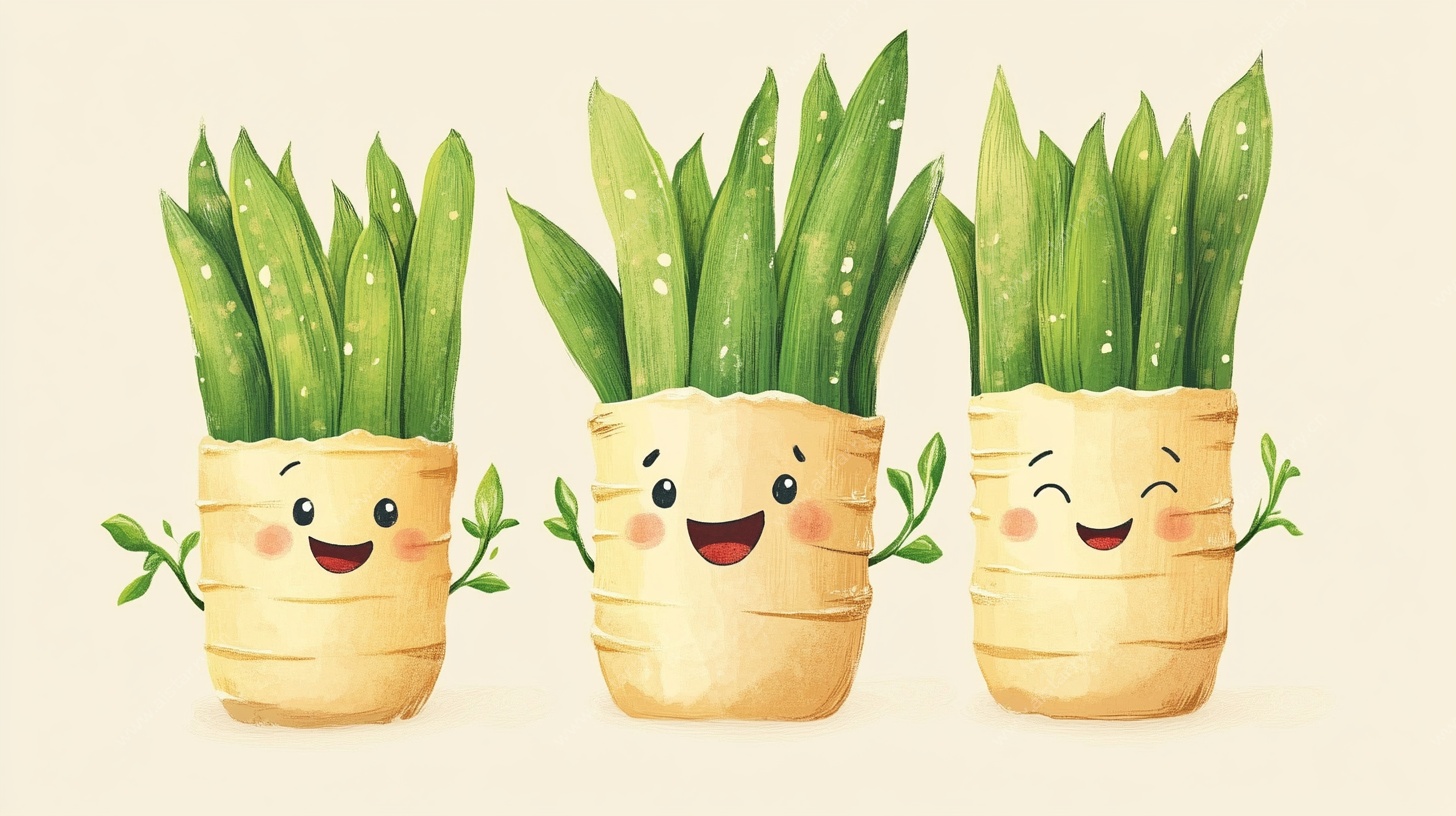 可爱盆栽芦荟插画