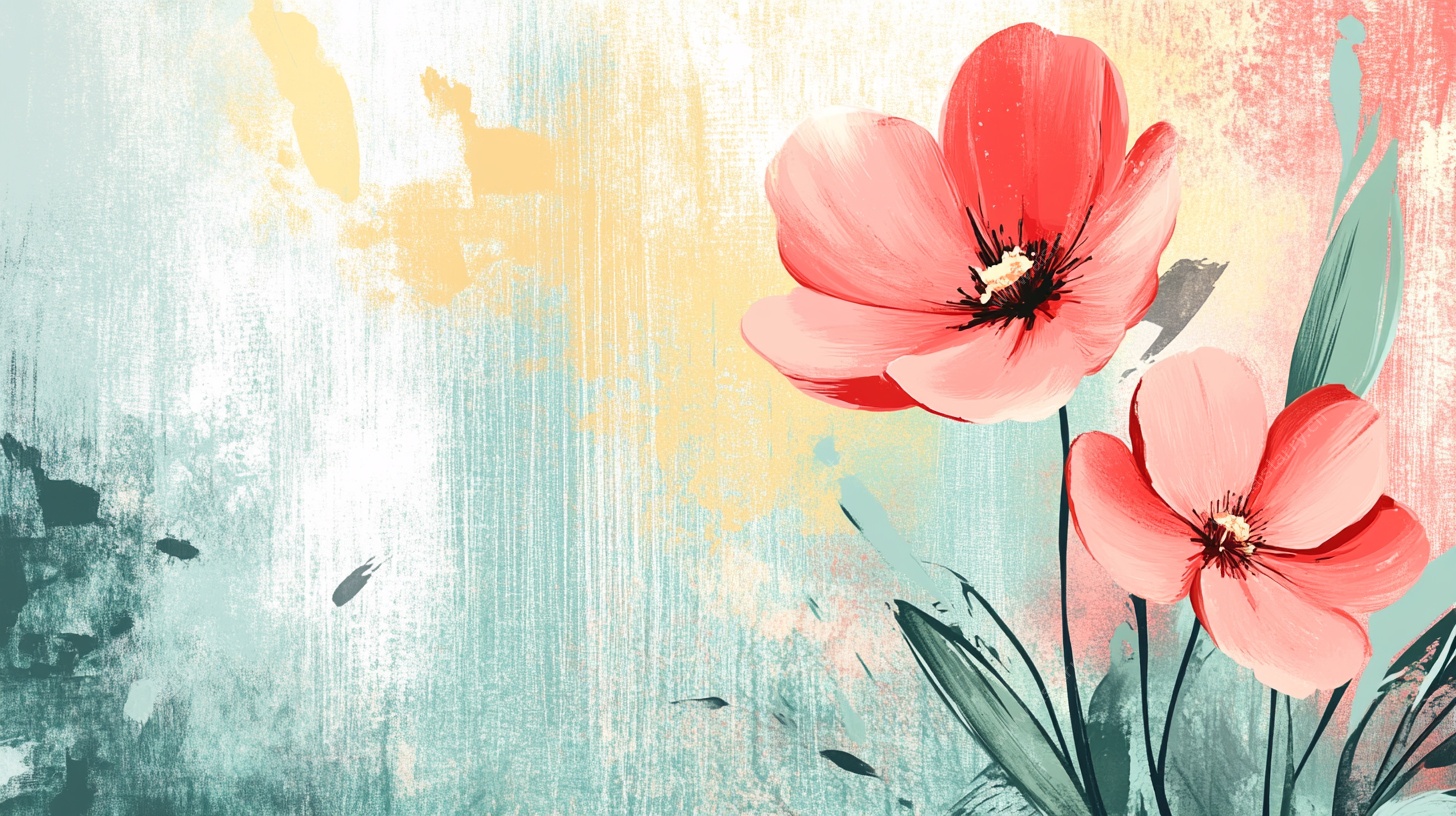 复古风花卉艺术插画