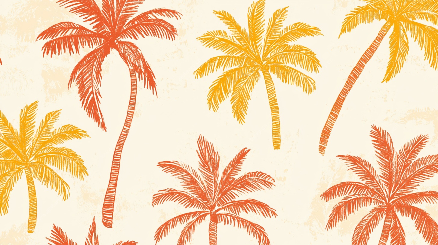 手绘热带棕榈树图案背景