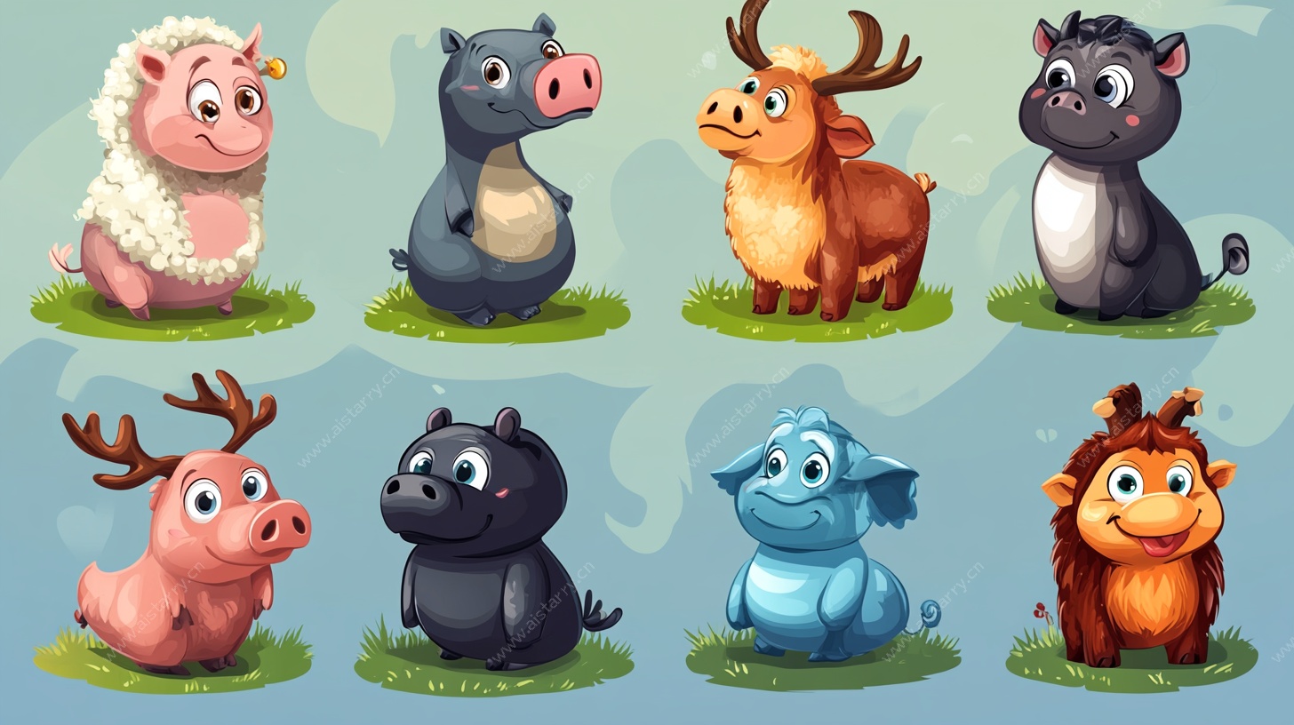 可爱卡通动物集合