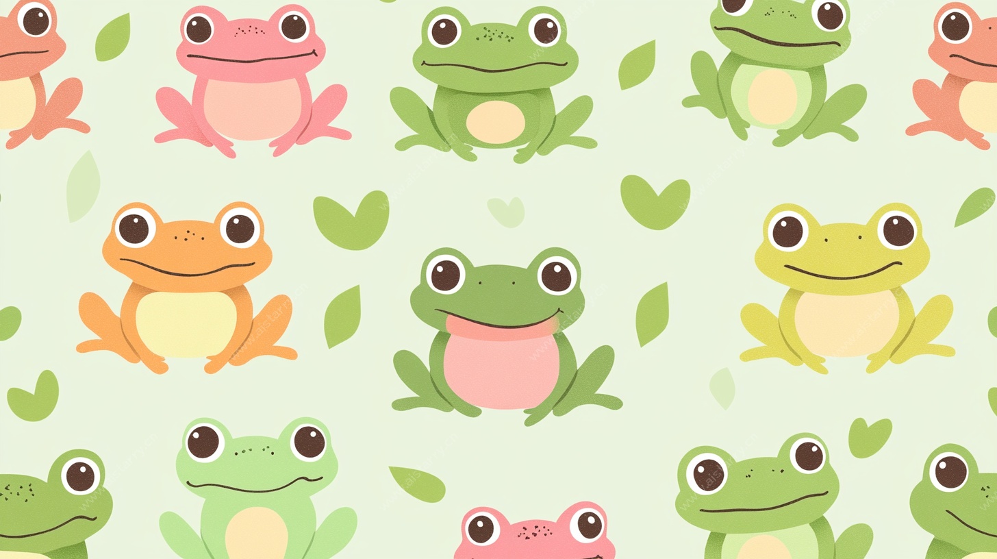 可爱青蛙图案背景图