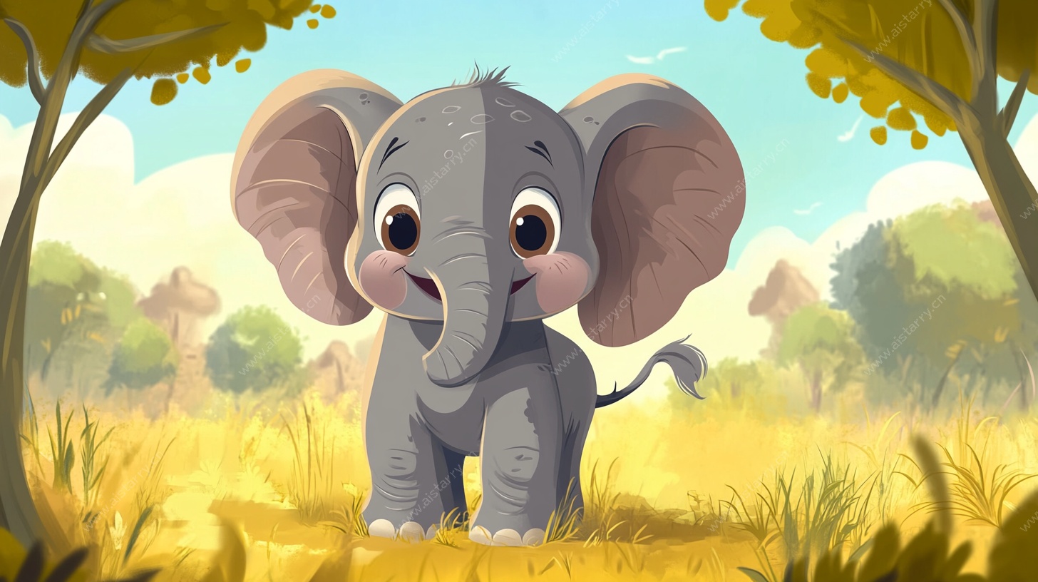 可爱小象漫步丛林间