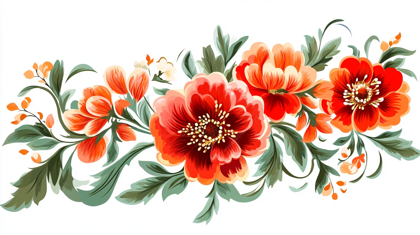 手绘花卉花边图案