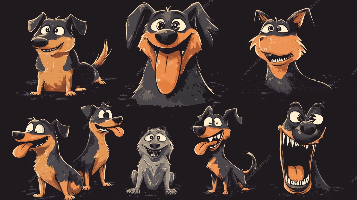 可爱狗狗卡通形象集合