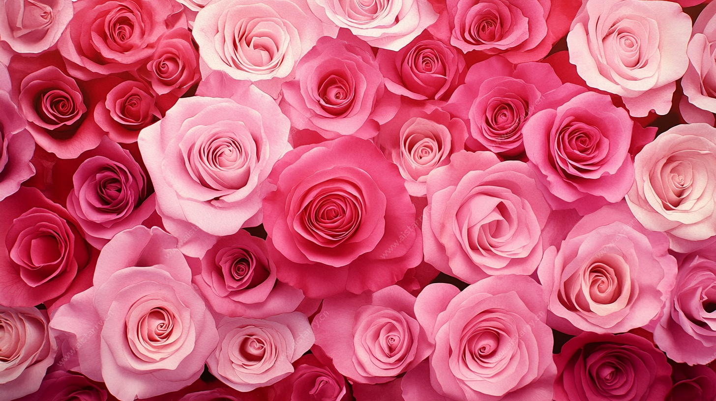 缤纷玫瑰花卉背景图