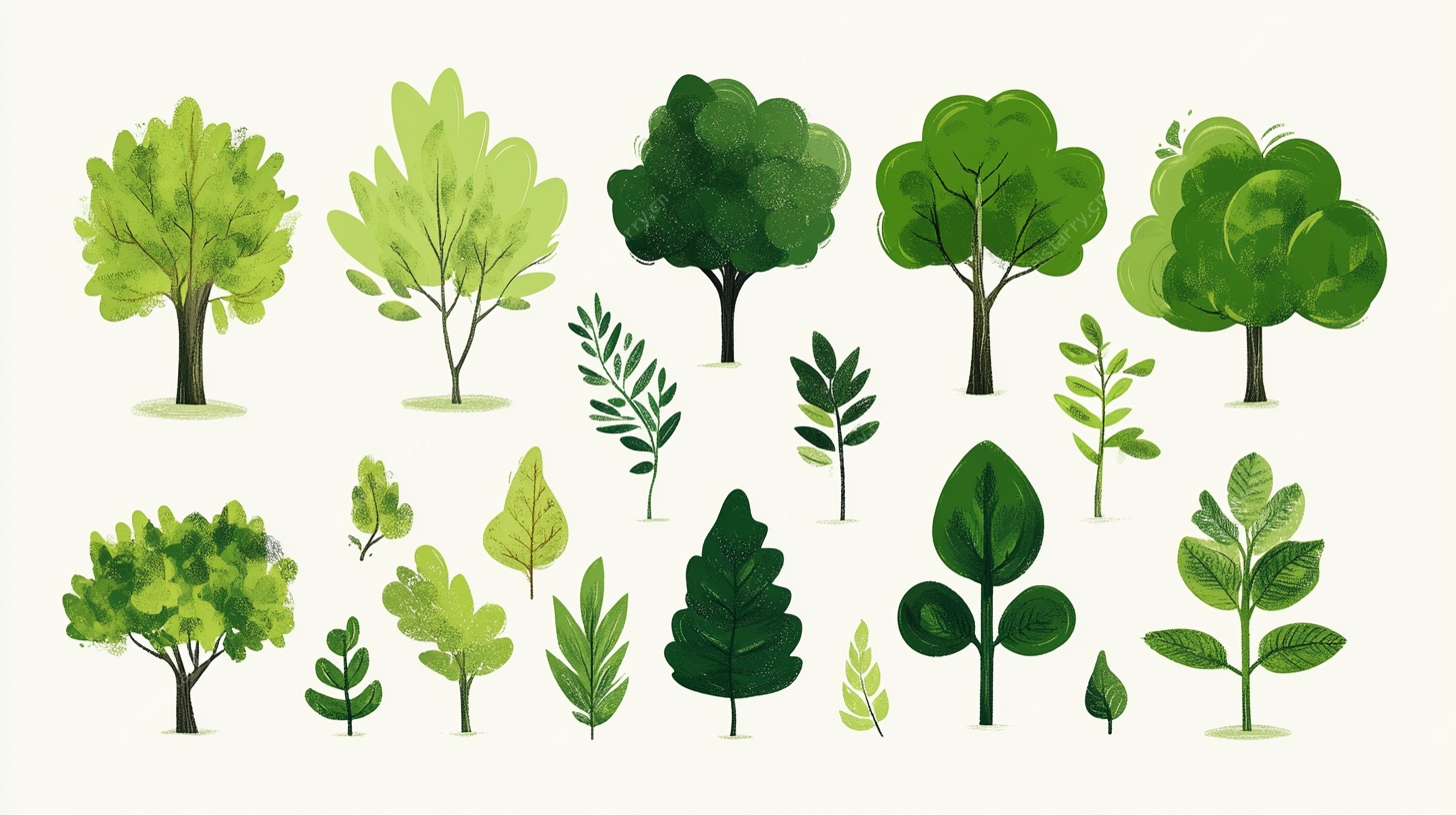多样绿植插画集合