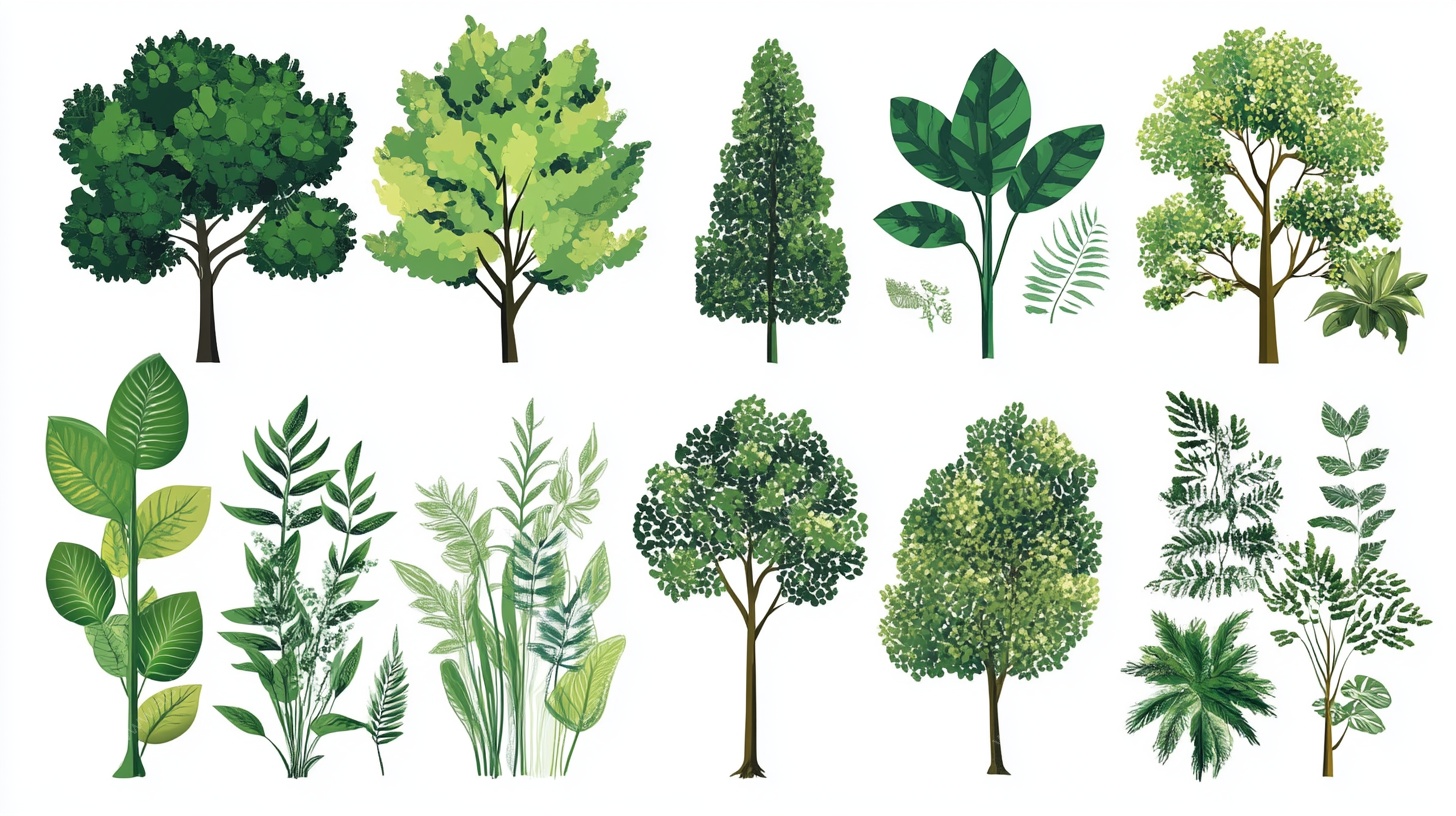 多样绿植插画集合