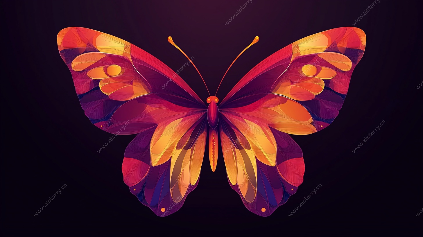 绚丽多彩蝴蝶插画