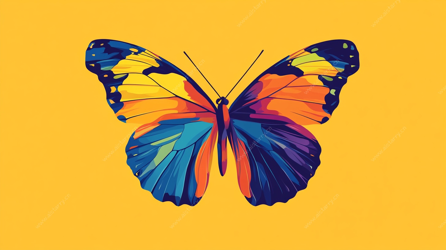 彩色斑斓蝴蝶插画