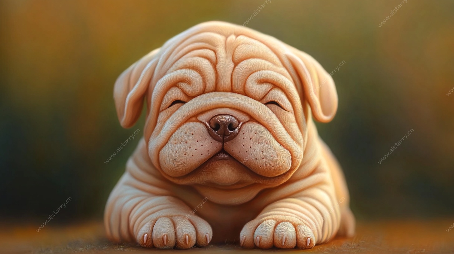 可爱沙皮犬雕塑形象展示