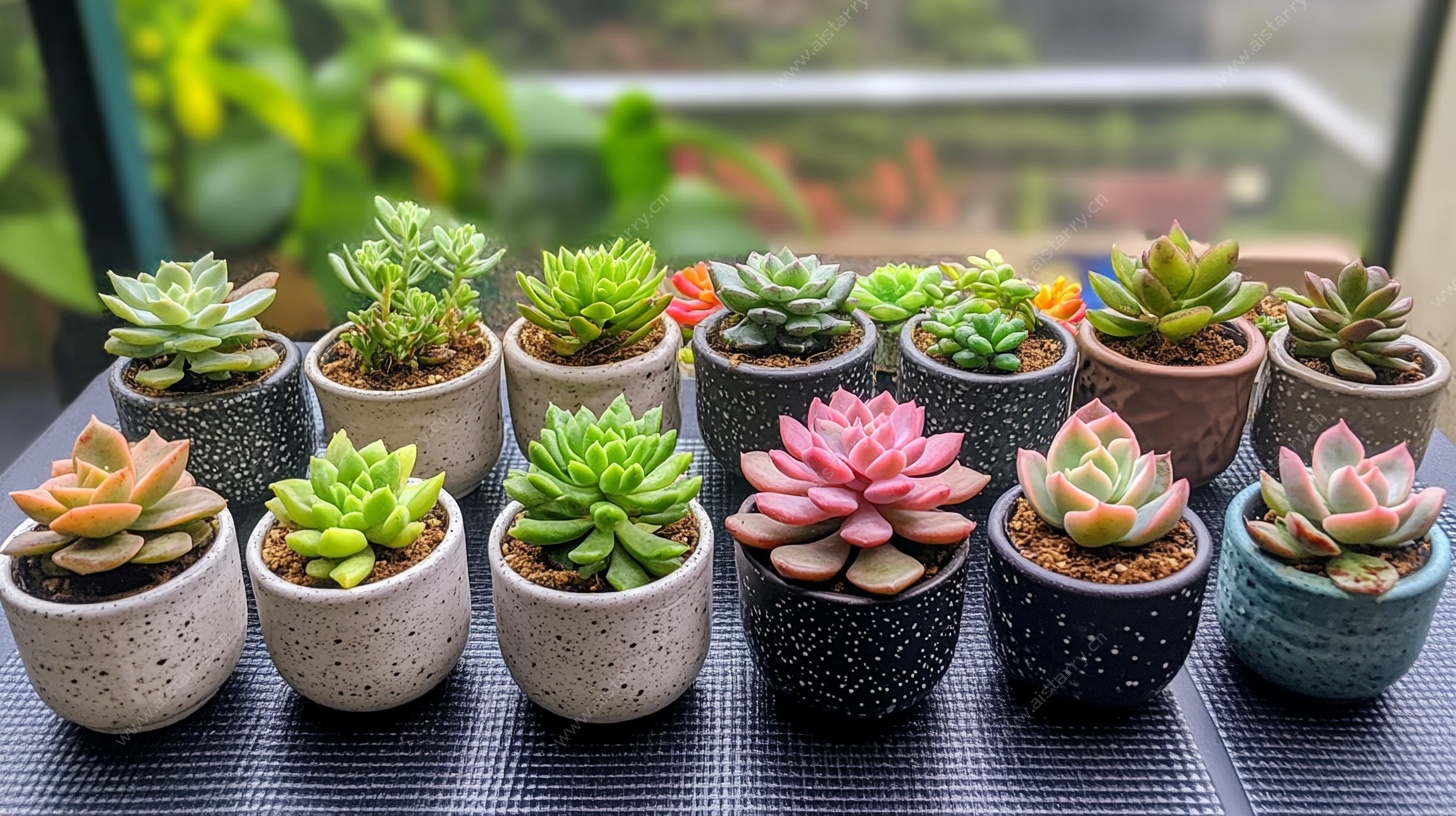 多彩多肉盆栽展示