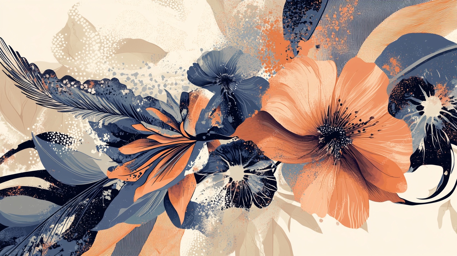 抽象花卉艺术图案