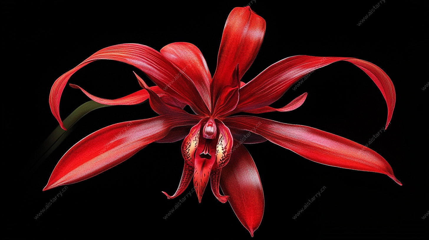 红色奇幻兰花特写