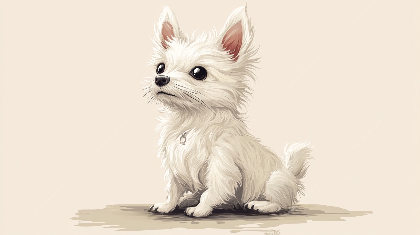 可爱小白狗插画