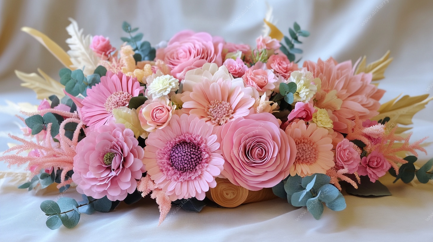 粉色梦幻花卉桌花装饰