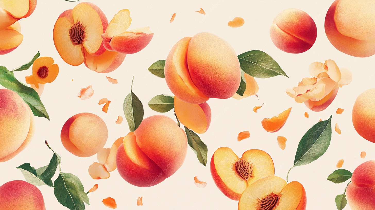 桃香四溢水果插画