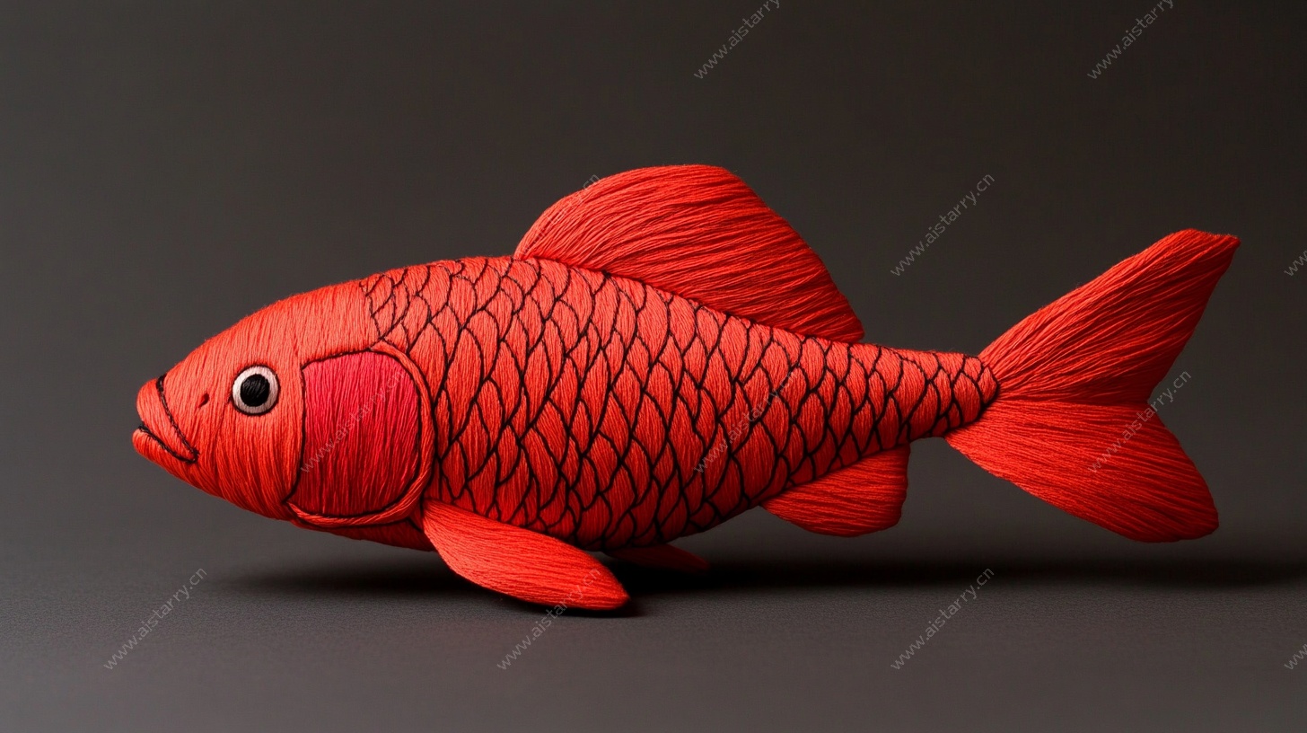 红色折纸金鱼艺术品