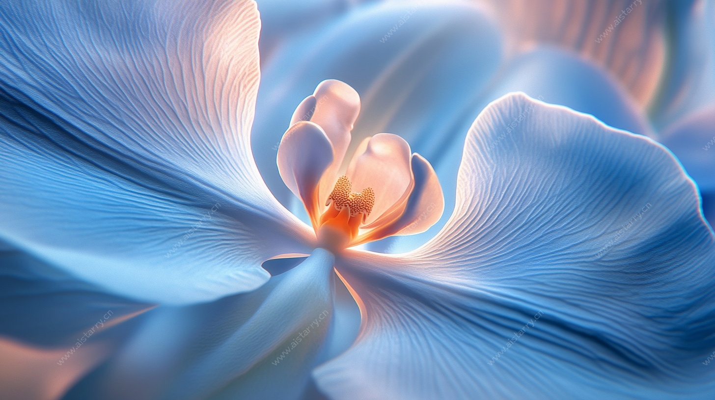 梦幻蓝花绽放瞬间