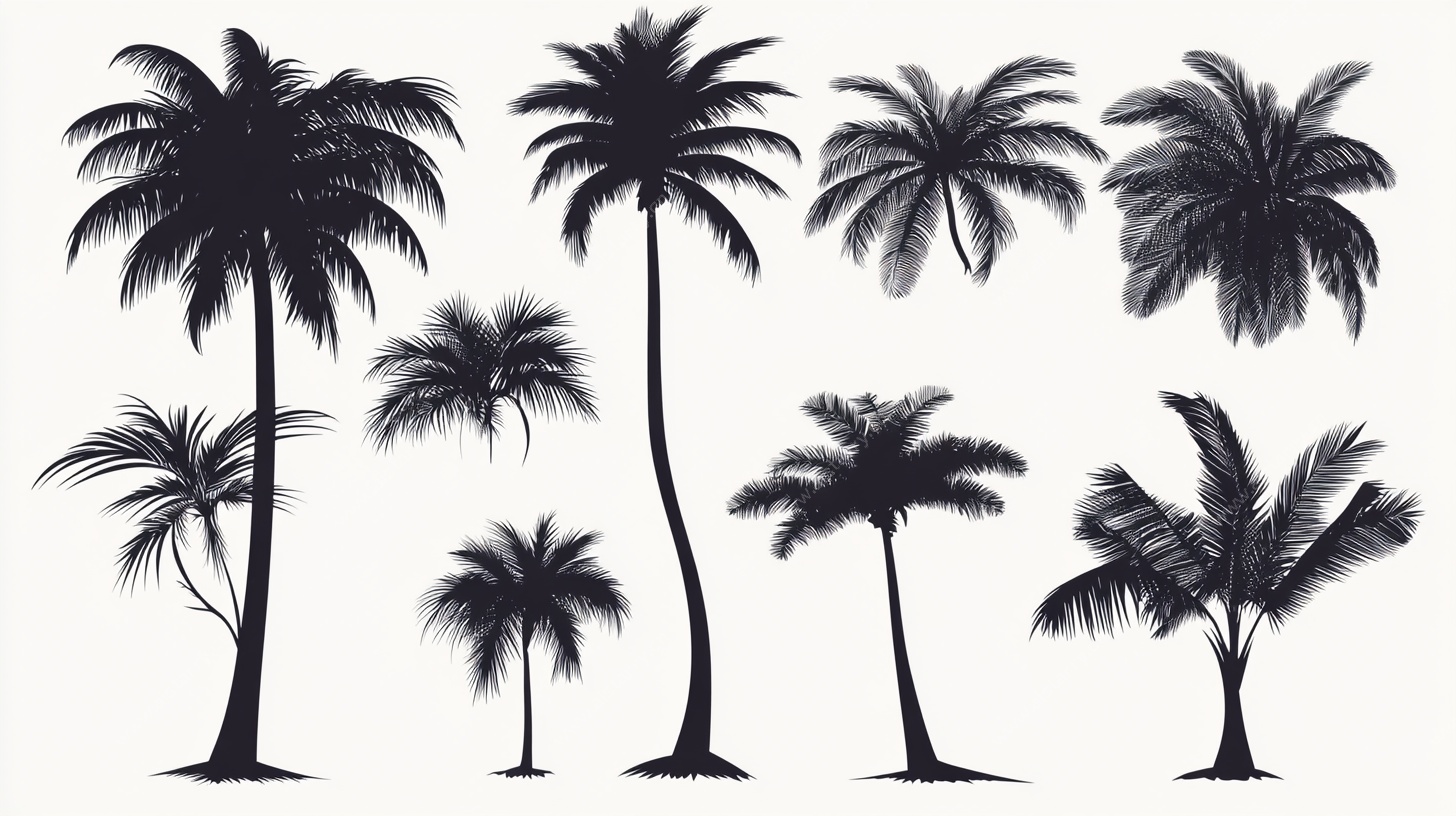 多样棕榈树剪影图案