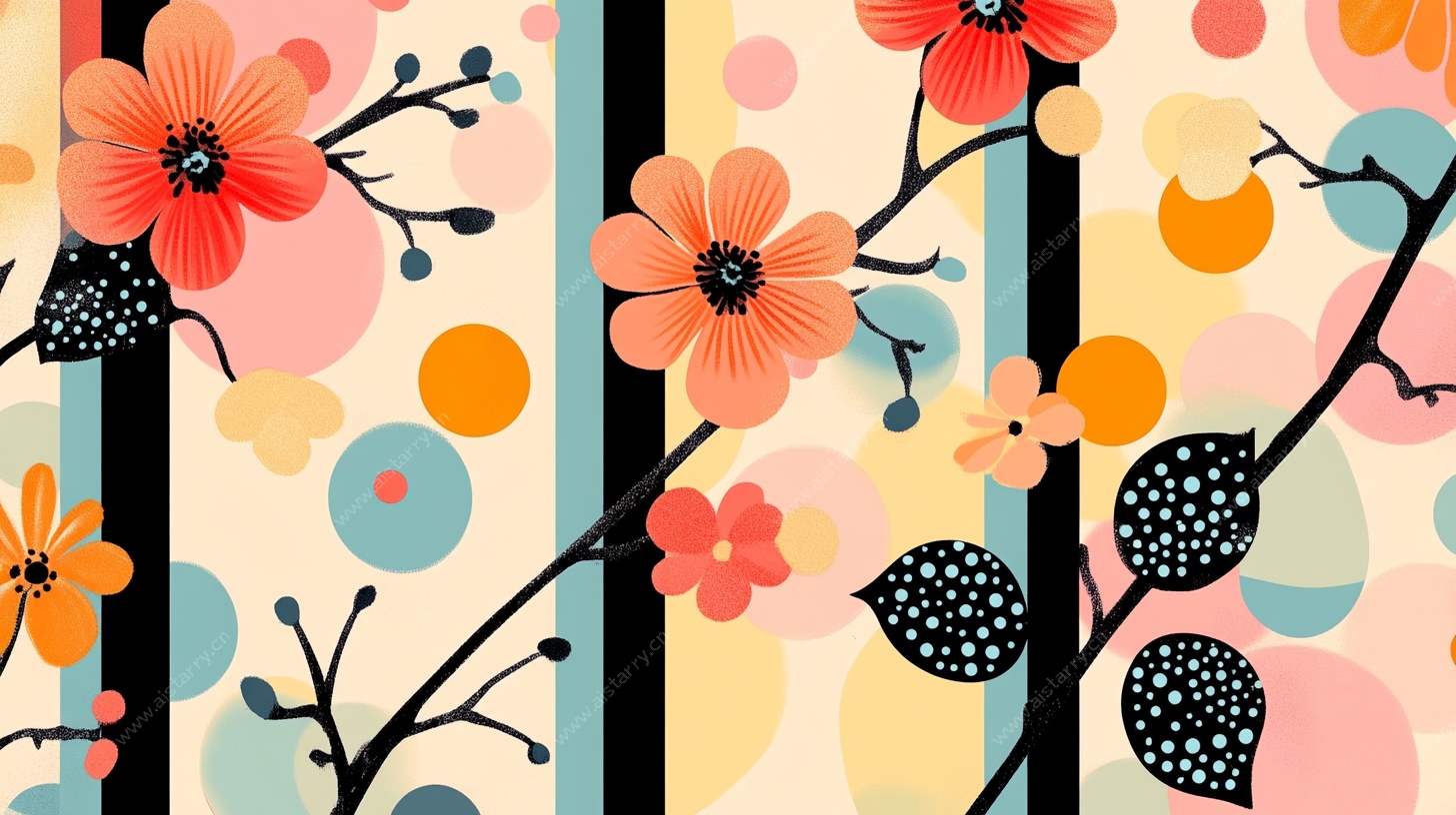 花卉条纹装饰图案