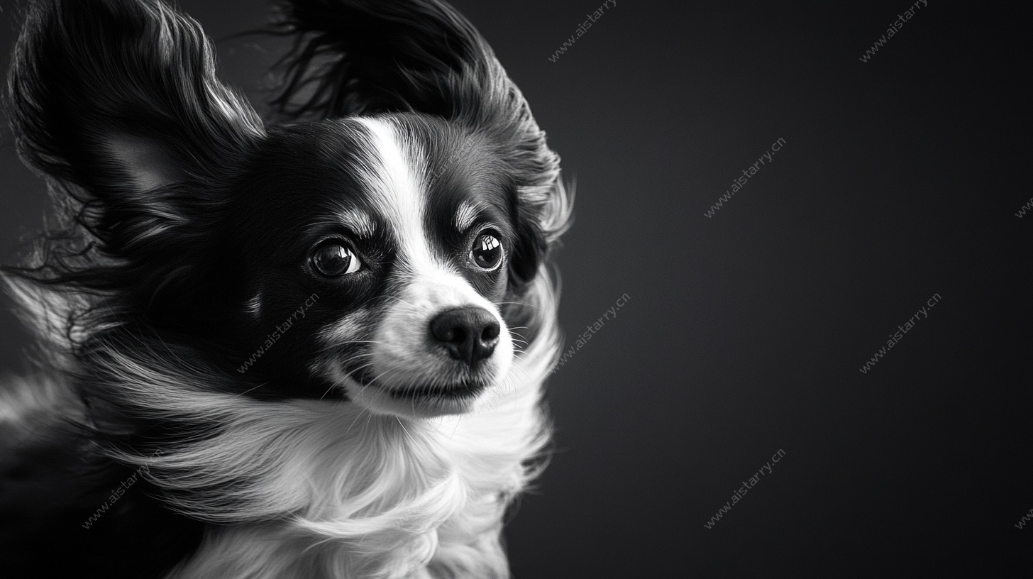 黑白萌犬的灵动瞬间