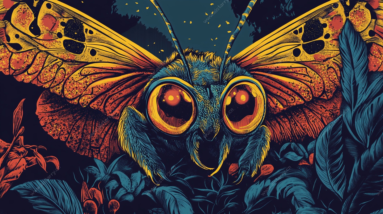 大眼蝴蝶的奇幻森林图景