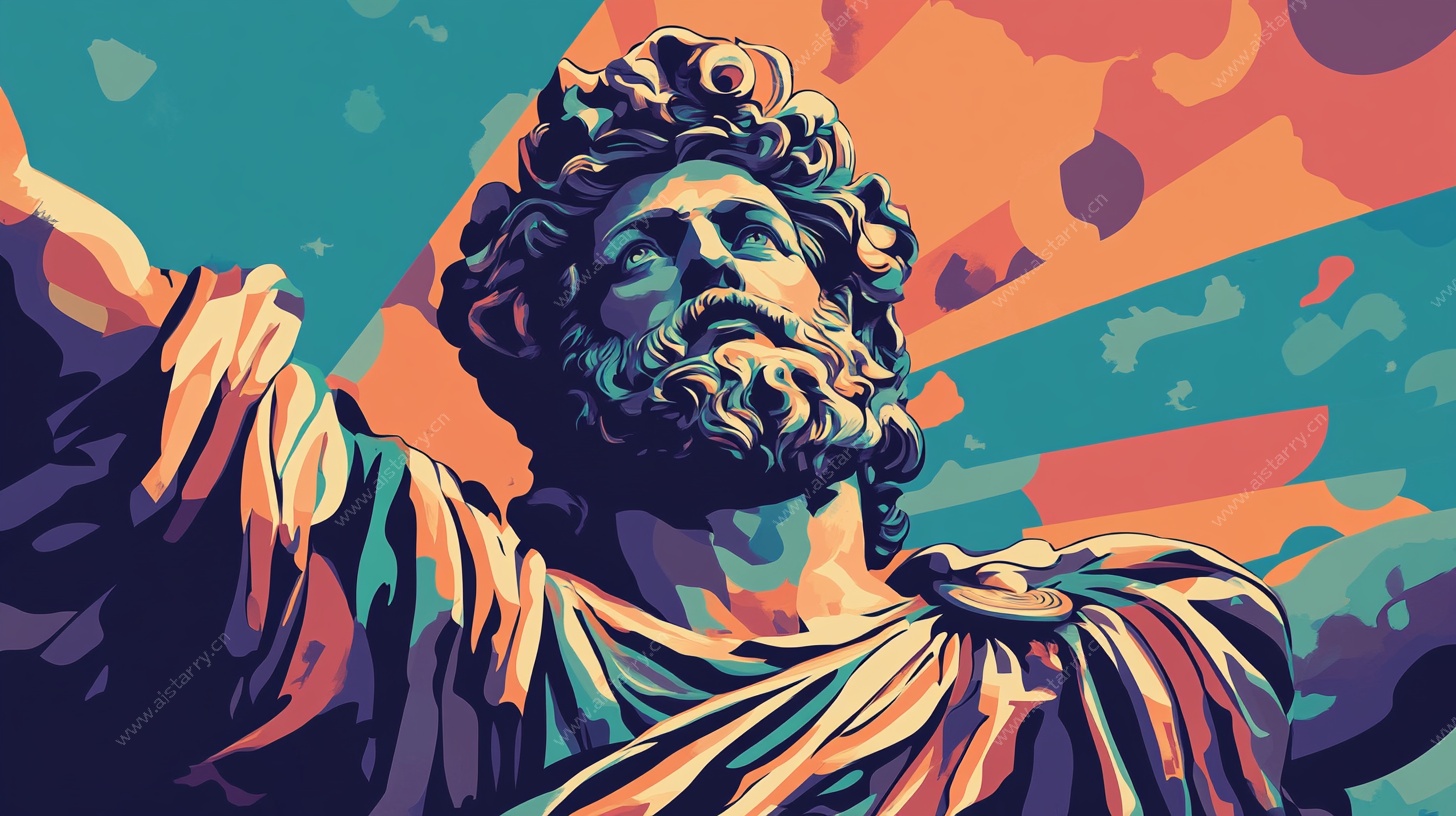 古希腊雕像艺术插画