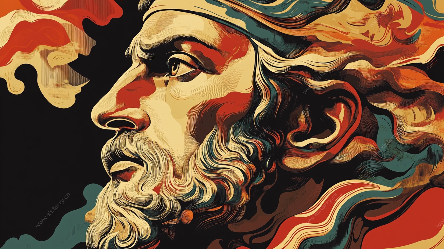 神秘老者肖像画