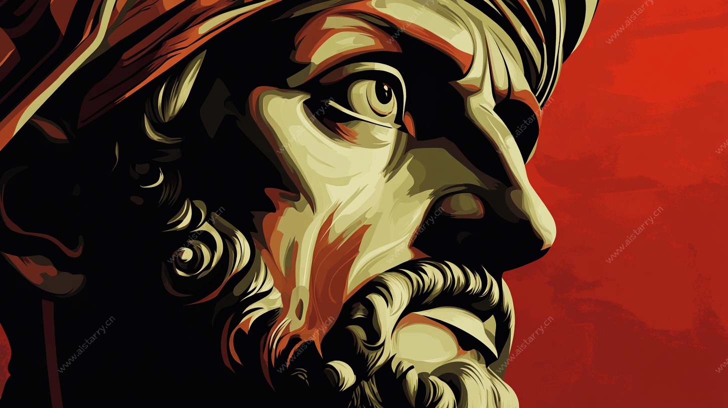 复古风格人物肖像插画