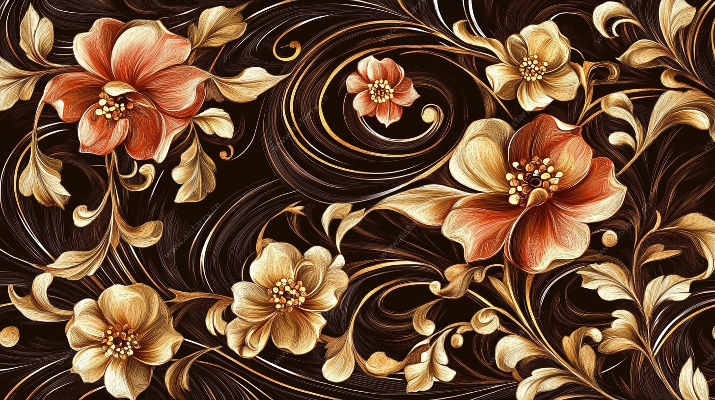 华丽花卉装饰图案