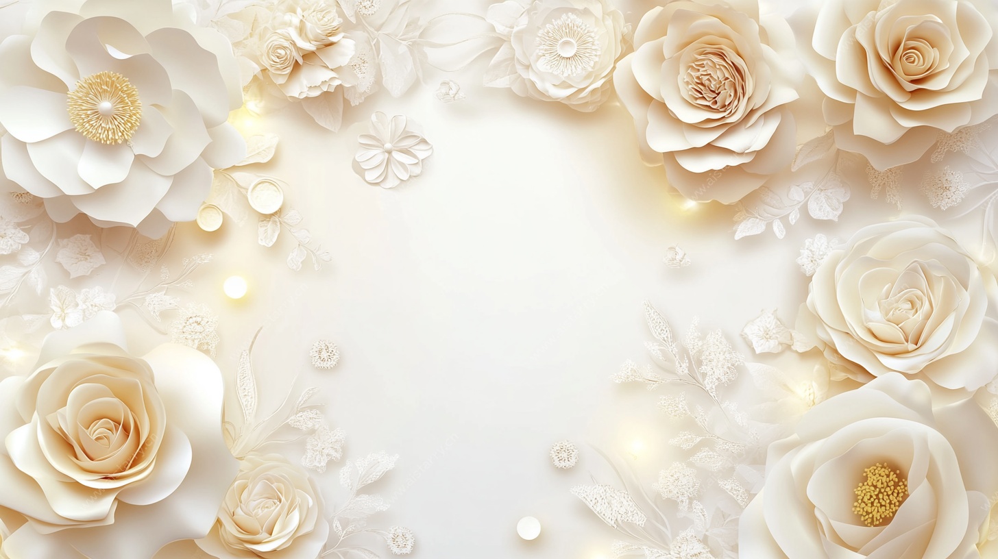 纸艺花卉梦幻背景图