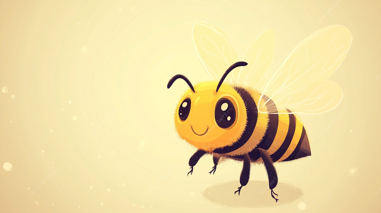 可爱卡通蜜蜂形象插画