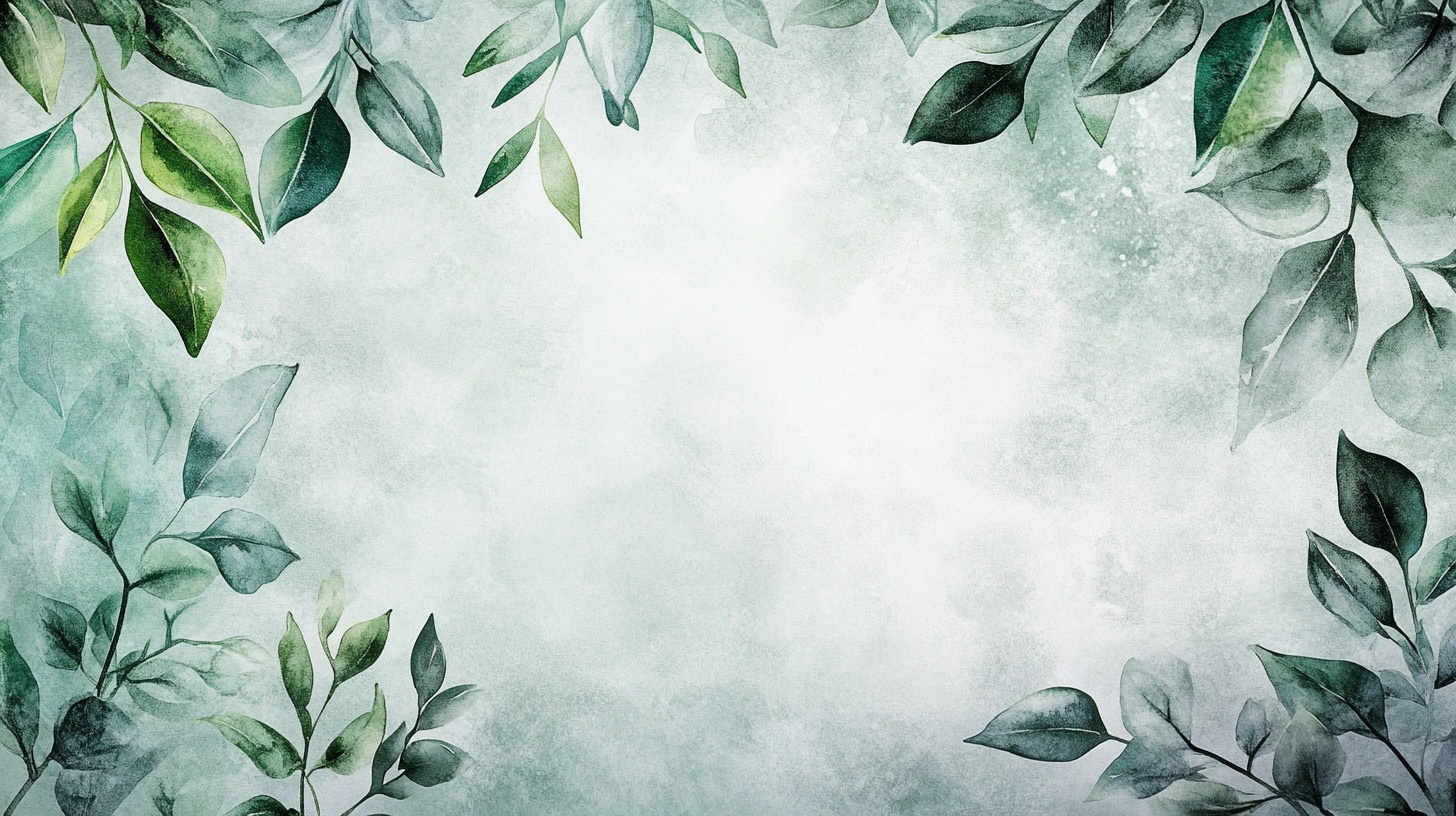 绿叶水彩边框背景图