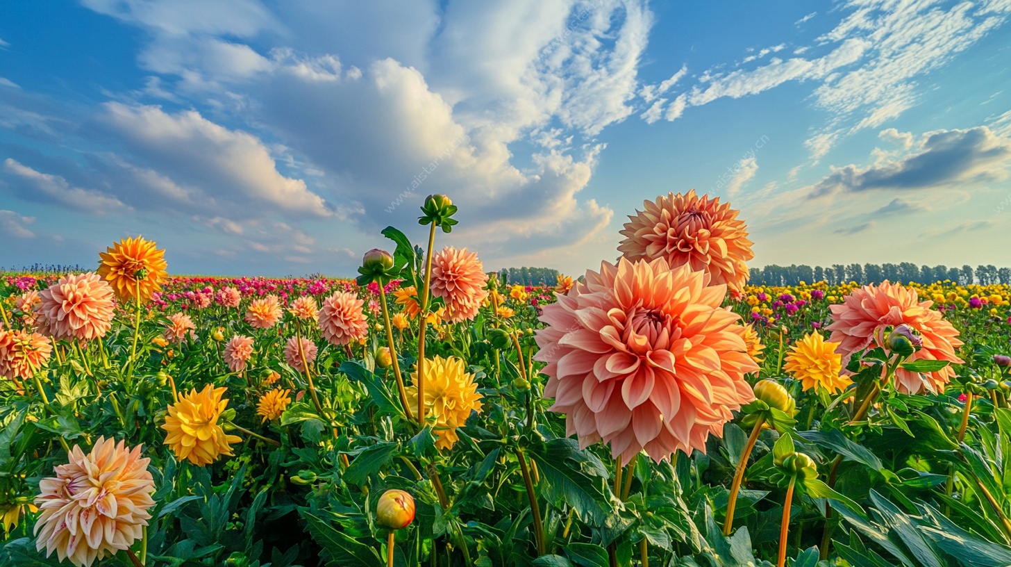 花海绚烂 大丽花的绽放