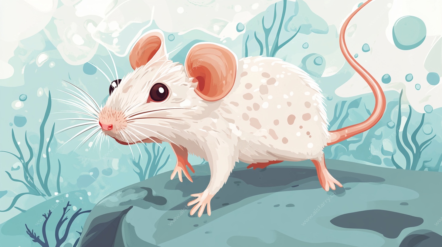 水下白鼠奇幻插画