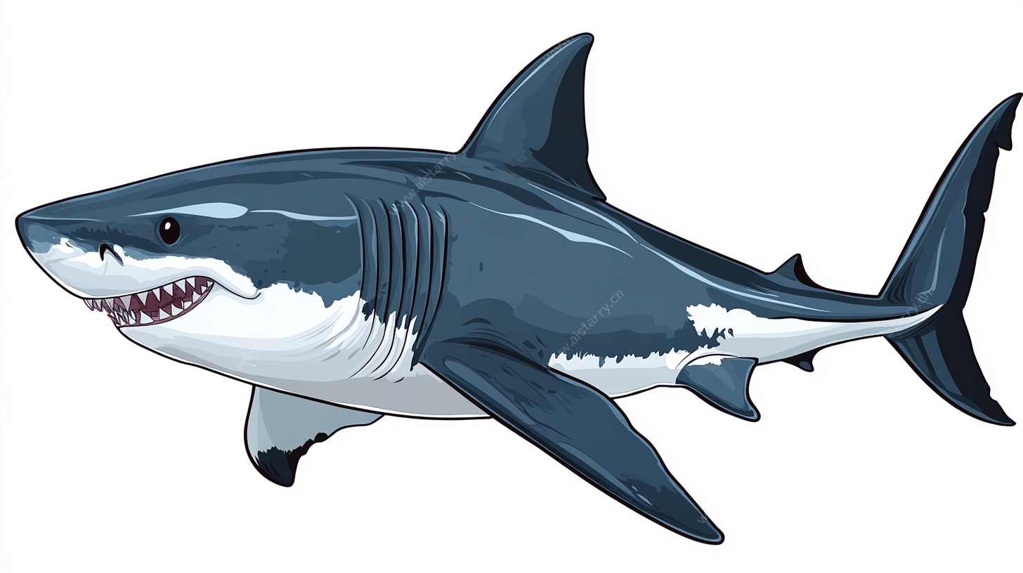 卡通鲨鱼插画