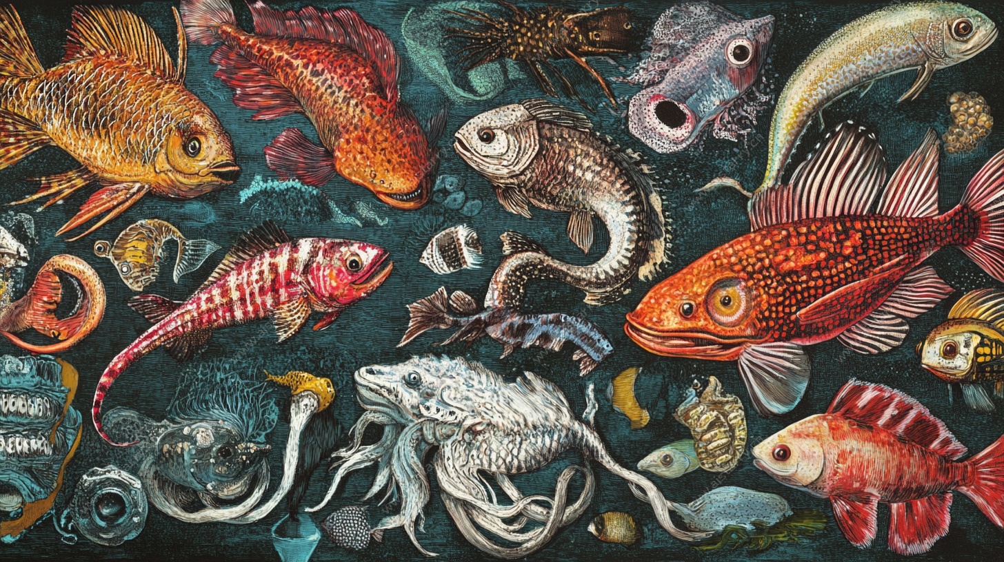 海底奇幻鱼群绘景