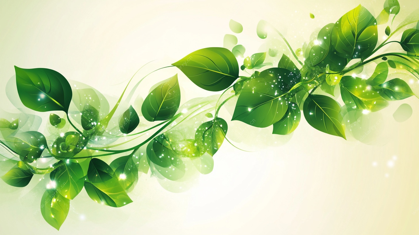 清新绿叶藤蔓背景图