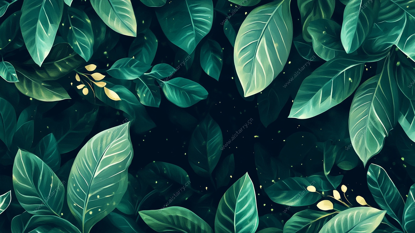 梦幻绿叶背景图