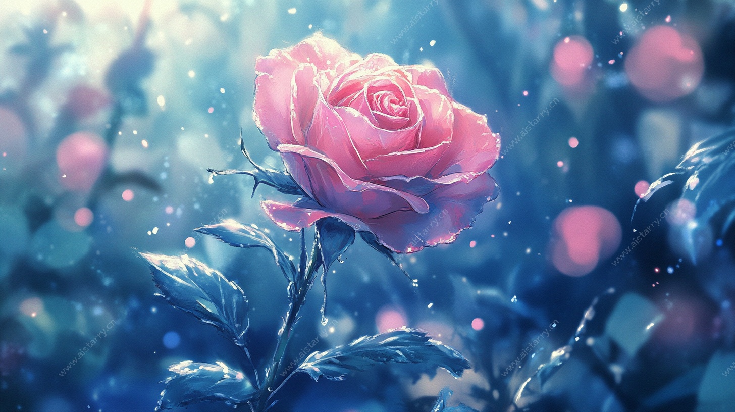 梦幻粉色玫瑰特写