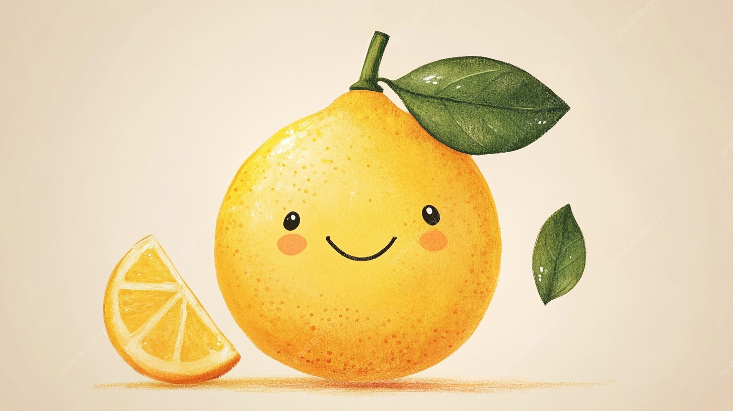 微笑的可爱橙子插画