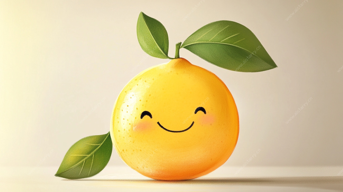 微笑橙子插画