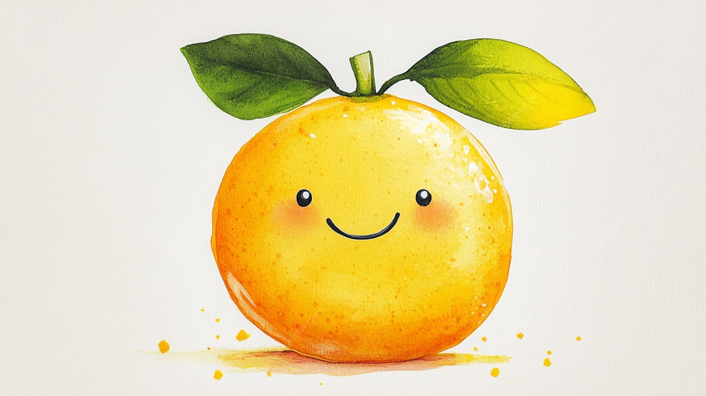 微笑橘子插画