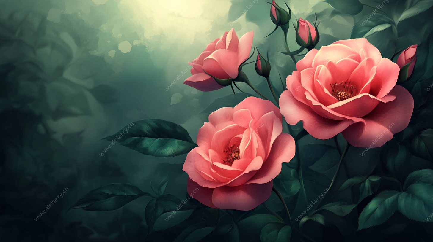 梦幻粉玫瑰的自然之美