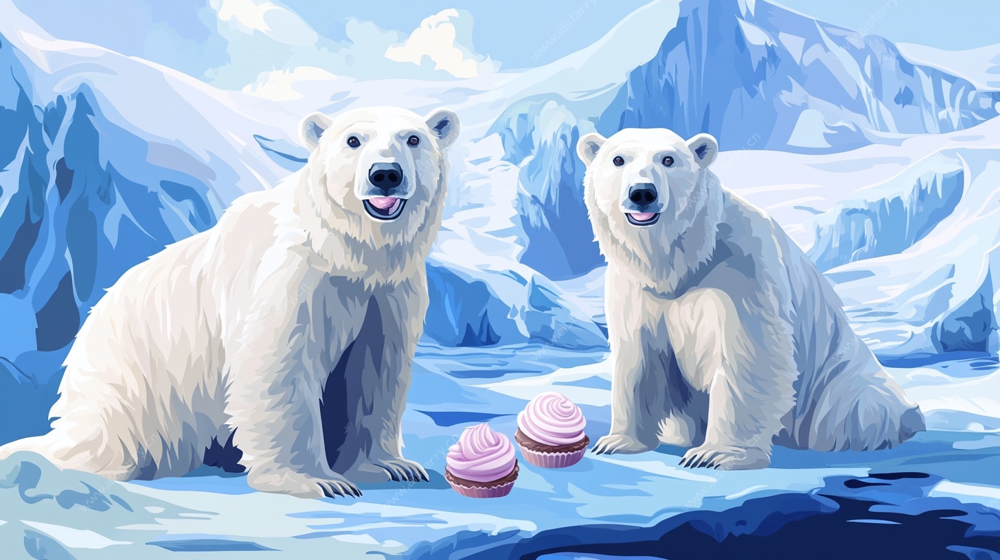 北极双熊享甜蜜时刻