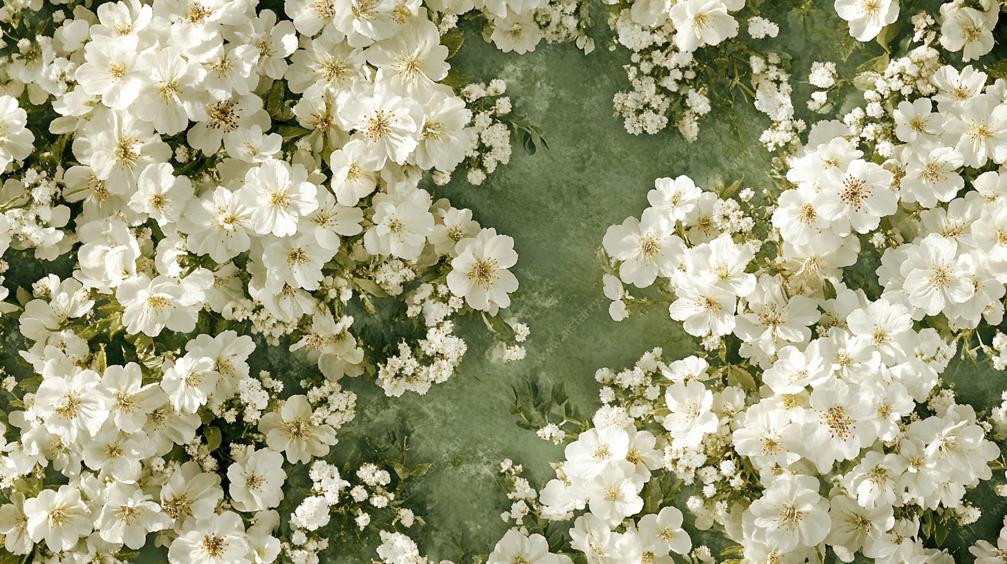 白色繁花背景图