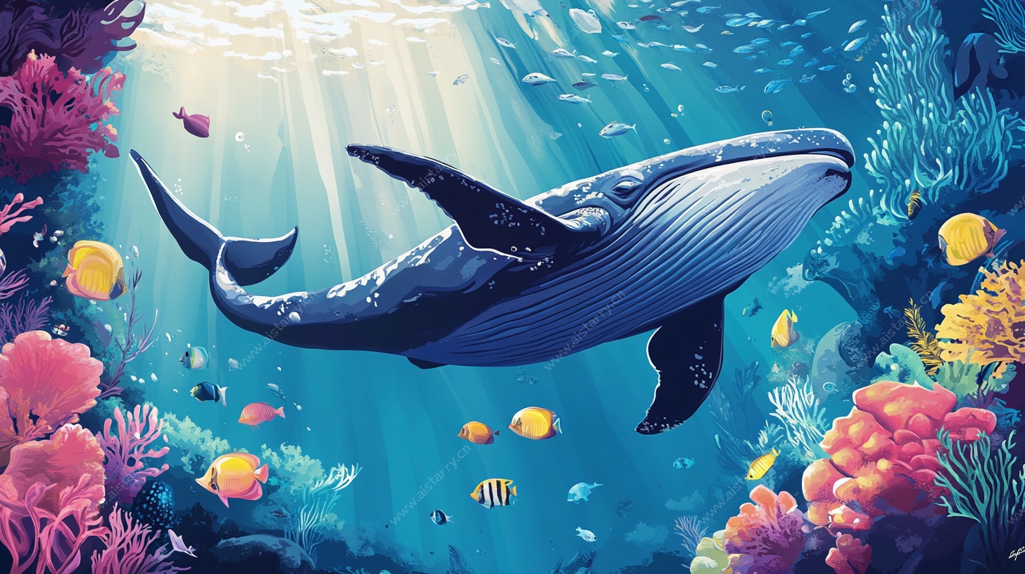 深海鲸鱼的奇幻海底之旅