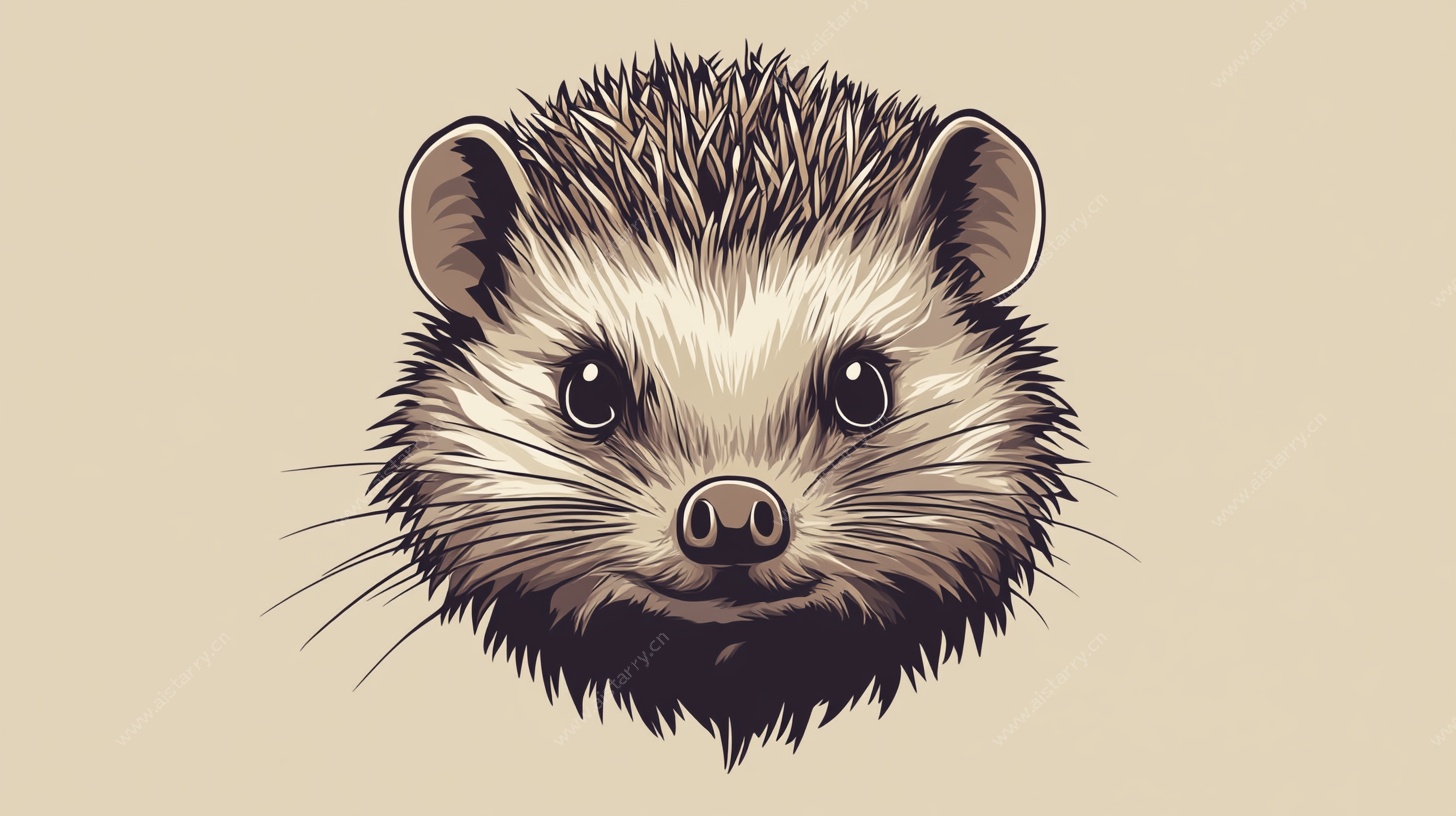 刺猬头像插画